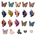 Set aus 18 bunten Emaille-Schmetterlingsanhängern für DIY-Schmuck und Halsketten - Gemischtes 20er Emaille-Schmetterlings-Set (SN796)