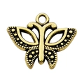 Antique gold butterfly jewelry pendant with dotted wings for DIY jewelry making - Butterfly (10215)