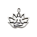 Pendentif de yoga lotus en argent antique pour la création de colliers et bijoux DIY - Lotus Assis Figure Yoga (10423)
