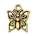 Golden butterfly alloy pendant with intricate cutout patterns for DIY jewelry necklaces - Butterfly (20164)