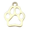 Pendentif patte de chat doré ajouré pour la fabrication de bijoux DIY et artisanat - Style Patte de Chat Creuse (20626)