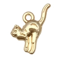 Pendentif chat doré DIY pour colliers et bracelets avec design détaillé en relief - Style Chat Debout (20628)