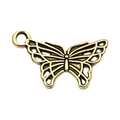 Antique gold alloy butterfly pendant charm with intricate hollow filigree for DIY jewelry - Butterfly (20167)