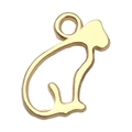 Pendentif chat doré évidé minimaliste pour colliers et bracelets artisanaux - Style Silhouette Chat (20629)