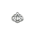 Pendentif lotus en argent antique ajouré pour la création de bijoux et colliers - Lotus Rond Motif Nuage Ruyi (15694)