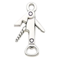 Silver alloy seahorse knife bottle opener pendant charm for DIY jewelry making - Antique Silver Wine Opener Style (10551)