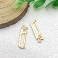 Golden saw shaped DIY metal pendant for necklaces and jewelry crafts in two pieces - 1pc Saw Charm