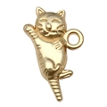 Pendentif chat en alliage doré pour création de bijoux DIY colliers et bracelets - Style Chat Levant la Main (20633)