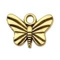 Antique gold butterfly pendant for DIY jewelry making with detailed wing patterns - Butterfly (20174)