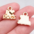 Rose gold heart pendant with I Love Dogs engraving for DIY jewelry making and crafts - I Love Dogs Tag (20519)