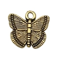 Antique gold alloy butterfly charm pendant with detailed wing patterns for DIY jewelry - Butterfly (20177)