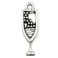 Ciondolo a forma di calice d'argento in lega per gioielli fai-da-te, collane e portachiavi - Stile Calice Champagne Argento Antico (10565)