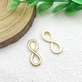 Set of two gold-finished infinity symbols for DIY jewelry making and accessories - 1pc Infinity Link Charm