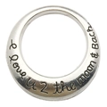 Silberner runder Anhänger mit Gravur I love u 2 the moon & Back in Schreibschrift - Mond I Love (7969)
