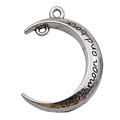 Silberner Mondsichel Anhänger mit Gravur to the moon and back für DIY Schmuck - Mond To The Moon (7970)