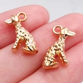 Golden Dalmatian dog charms for DIY jewelry making and small pet themed accessories - Sitting Dalmatian Charm (20529)