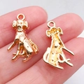 Golden dog animal pendant charms for DIY jewelry making earrings and necklaces - Sitting Dog Charm (20534)