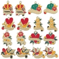 Colorful Mother's Day metal enamel pendants set featuring hearts crowns and flowers - Mixed Mother's Day Set (SN659)