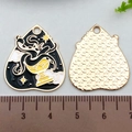 Enamel tarot card charm with gold grail and moon pattern for DIY jewelry making - Octopus Cup Star Bird (SN1090)