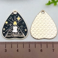 Golden tarot style alloy pendant with black candle book motif and star details - Candle (SN1090)