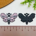 Rosa Schmetterling Skelett Anhänger aus Legierung für DIY Schmuck mit Totenkopf Flügeln - Schmetterling Totenkopf Stil (21764)
