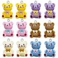 12er-Set bunte Harz-Bärenanhänger mit Schleifen und LOVE-Gravur für DIY-Schmuckherstellung - Gemischtes Cartoon Harz Bär Set