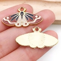 Colorful red and white butterfly alloy pendant for DIY jewelry making and keychains - Patterned Butterfly Style (18693)