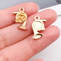 French horn musical instrument charm in KC gold finish for DIY jewelry crafting - Musical Trumpet(18320)