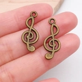 Vintage bronze treble clef music note pendants for DIY jewelry making accessories - Treble Clef (1107)