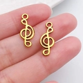 Vintage goldene Violinschlüssel Musiknoten Anhänger für DIY Schmuck und Ohrringe - Mini Musiknoten Stil