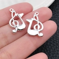 Silver musical note pendants in Treble Clef design for DIY jewelry making - Treble Clef (20909)