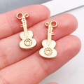 Miniatur Gold Pipa Musikinstrument Anhänger für DIY handgefertigte Schmuckherstellung - Musikgitarre (20938)