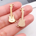 Goldener E-Gitarren-Anhänger für DIY-Armbänder und handgefertigte Schmuckkreationen - Musikgitarre (20940)
