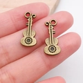 Vintage bronze guitar alloy pendant charm for DIY necklaces and bracelets accessories - Guitar (20901)