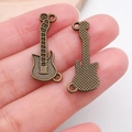 Guitar-shaped alloy charms in antique bronze finish for DIY jewelry and accessories - Guitar (20904)