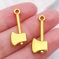 Miniature golden axe alloy pendants with hanging rings for DIY jewelry and accessories - Axe 24x10mm (20388)
