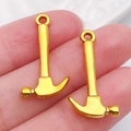 Golden claw hammer alloy pendants for DIY necklaces and jewelry making accessories - Medium Hammer 25x13mm (20389)