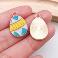 Colorful enamel Easter egg alloy pendant charm with golden metal base for DIY jewelry - Chick Easter Egg (15140)