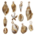 Collection of 11 ocean-themed acrylic shell and starfish pendants for DIY jewelry making - Mixed 22Pcs Acrylic Shell Set (11 Styles x 2)