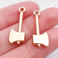 Mini ciondoli a forma di ascia in oro rosa per gioielli fai-da-te e portachiavi - Stile Ascia (20431)