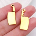 Golden chef knife alloy charms for DIY necklaces and bracelets on a fingertip - Knife 24x10mm (20400)