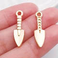 Coppia di ciondoli a vanga in oro rosa per creazione gioielli fai-da-te e accessori - Stile Pala (20432)