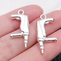 Pendentifs perceuse électrique en alliage argenté pour bijoux DIY et porte-clés - Style Perceuse (20404)