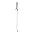 Retro silver alloy gladiator sword pendant with vintage metallic texture and grip details - Zinc Alloy Weapon Sword Style (3116)