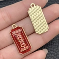 XOXO red enamel and gold textured alloy heart pendants for DIY jewelry making - Red Glitter XOXO Plate (21490) / 27x12mm
