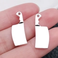 Mini pendentifs de couperet à viande en alliage argenté pour boucles d'oreilles punk - Style Couperet (20408)