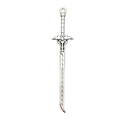 DIY retro silver gladiator longsword pendant with intricate carved handle and serrated blade - Serrated Blade Sword Style (16174)