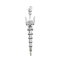 Silver alloy gladiator sword pendant with vintage segmented design for jewelry making - Segmented Spear Style (16177)