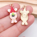 Pink Easter gnome charm with red hat in colorful enamel for DIY jewelry making - Red Hat Gnome (18605)