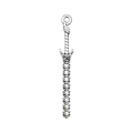 Vintage silver gladiator sword pendant with detailed spinal bone design and antique finish - Spine Sword Style (16181)